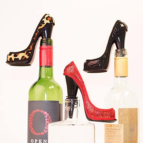 High Heel Wine Stopper Fashion Gift Set, Red Glitter image 5
