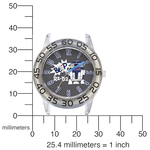 Image of STAR WARS Kids' Plastic Time Teacher Watch, Analog Quartz Nylon Strap Watch