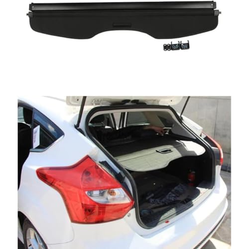 Cubierta de maletero retráctil para Ford Focus Hatchback 2011-2018, bandeja protectora gris 3