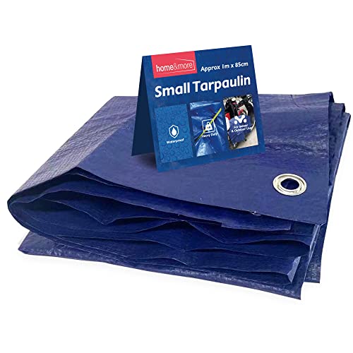 SOL [1 Meter] Small Tarpaulin Waterproof Heavy Duty 85cm x 100cm Multipurpose Tarp, Durable Cover Sheet Camping, Garden Shade Covering Small Items, 4x Corner Eyelets Easy Installation and Tie