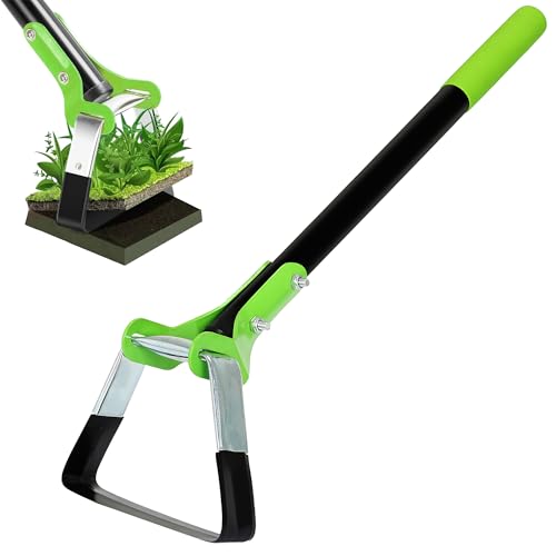 Garden Guru Action Stirrup Hoe Garden Tool 17.5-Inch Long with Ergonomic Handle Rust Resistant Heavy Duty Steel Loop Hoe for Weeding Planting Sowing Seeds Making Furrows & Soil Cultivation