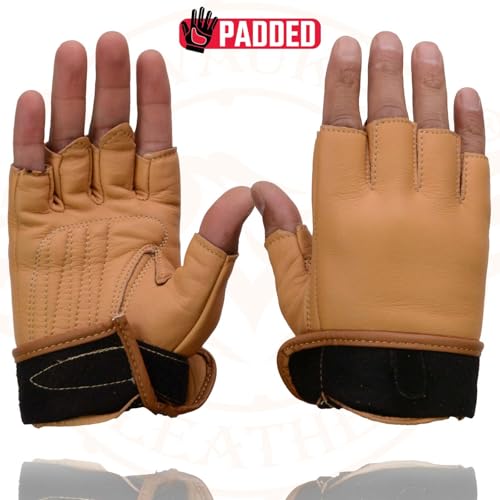 Image of Milwaukee Leather Women's Leather Motorcycle Fingerless Hand Gloves