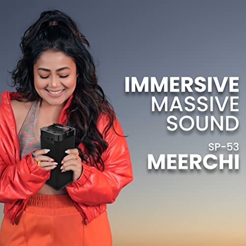 Image of UBON Bluetooth Speaker Meerchi Series SP-53, 7W Wireless Speaker with TWS Function, Inbuilt Mobile Stand, FM Radio, Supports USB, SD Card & AUX, Portable Speaker for Travel Up to 10H Playtime (Black)