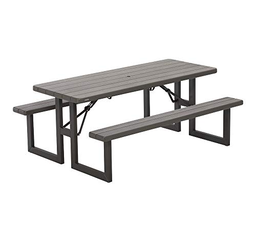 Lifetime 60264 6-Foot Craftsman Folding Picnic Table, Brown