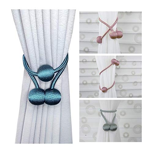 Alzapaños magnéticos para cortinas opacas con 3 bolas beige 5