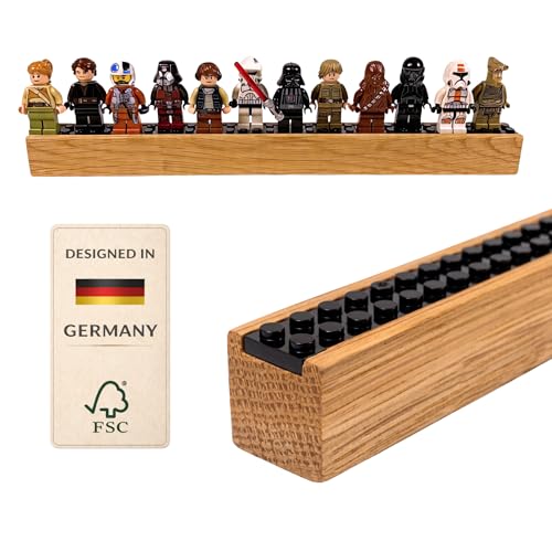 FigurenGalerie | Regal für Lego Minifiguren aus massiver Eiche (28 8 cm) fein geschliffen & geölt | stilvolles Display - Lego Regal für Mini Figuren