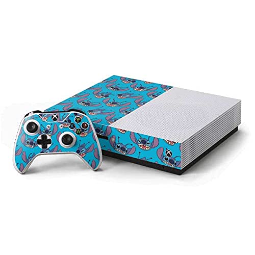 Skinit Decal Gaming Skin Compatible with Xbox One S Console and Controller Bundle - Officially Licensed Disney Lilo and Stitch Face Expression Pattern Design