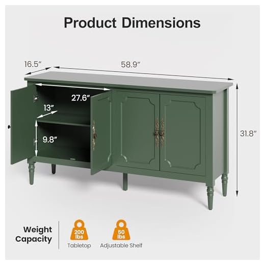 RoyalCraft 59" Vintage Buffet Cabinet