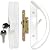 ALLYWASAI Patio Sliding Door Handle Set with Mortise Lock, Key Cylinder and Face Plate, Full Replacement Handle Lock Set Fits Door Thickness from 1-1/2" to 1-3/4", 3-15/16" Screw Hole Spacing, White