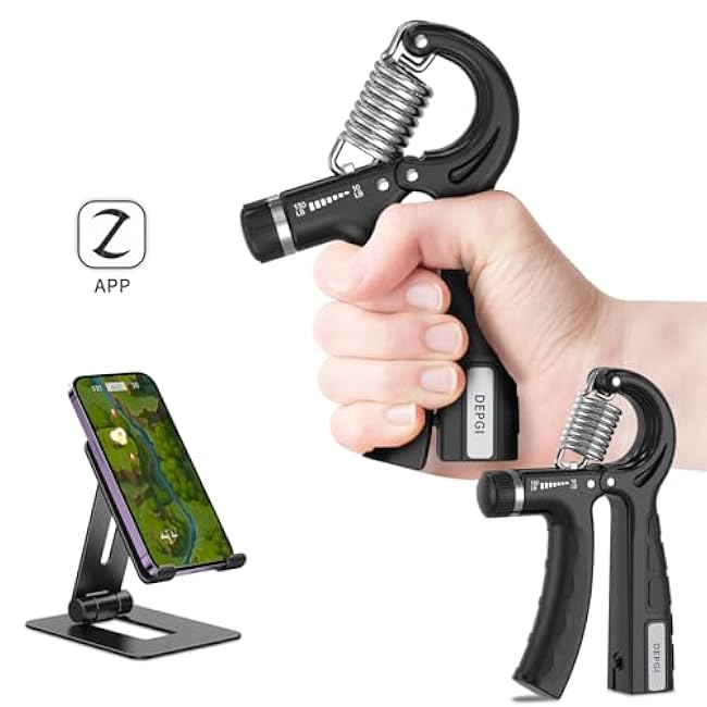 DEPGI Smart Grip Strength Trainer with App, Digital Hand Gripper with 10-130LB Resistance for Muscle Building & Injury Recovery£¨2 Pack)