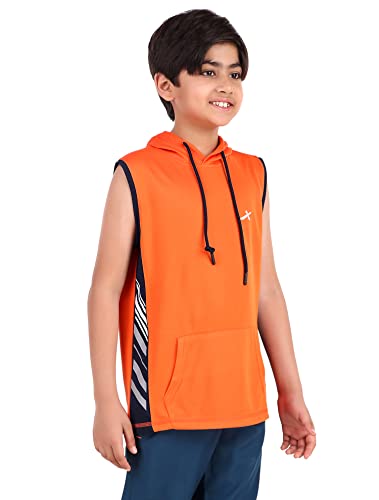 Image of Vector X OKT-228 Kid's Printed Hoodie Boys Sleeveless Hooded Regular Fit T-Shirt