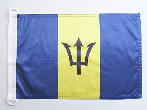 AZ FLAG - Barbados Nautical Flag - 18'' x 12'' - For Outdoor and Boat - Barbadian Banner Knitted Polyester with Two Plastic Rings - Vivid Colors - 12x18 in - 45x30 Cm