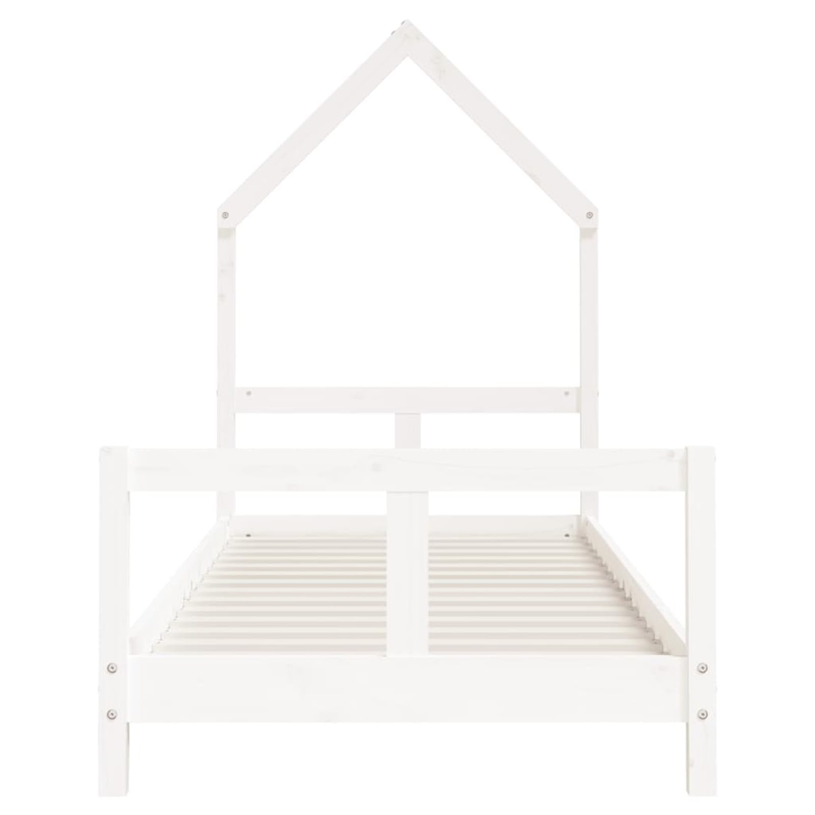 Rantry Holz Kinderbett Hausform Weiß 80x200 cm, für Kinder ab 4 Jahre, Montage erforderlich Model834565