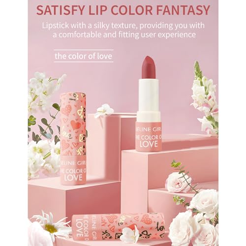 Nude Lipstick,Nude High Impact Lipcolor,Matte Lipsticks For Women Long Lasting Pink Red Lipstick, Waterproof Natural Nude Moisturizing Hydrating High Pigmented Smooth Velvet Texture Lip Stick(#02) - Image 8