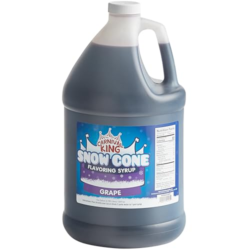 Carnival King Snow Cone Syrup 1 Gallon - Delicious Shaved Ice Flavoring for Slushies, Machines &amp; Parties (Grape)
