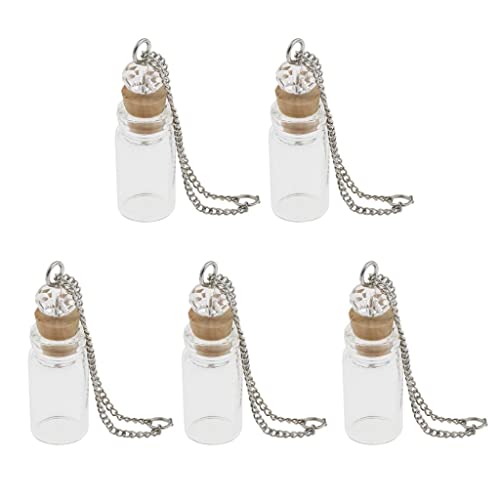 Collar con colgante de botella mini de vidrio para regalar detalles hechos a mano