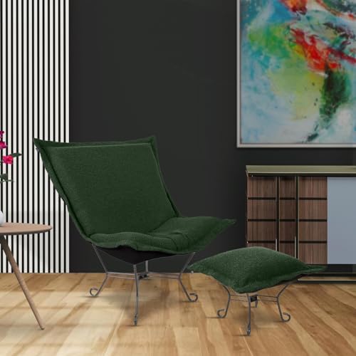 Howard Elliott Collection Puff Ottoman Cover Barbet Forest-Cover Only