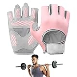 Halbfinger-Gymnastikhandschuhe, Polyester-gepolsterte Handflächengriff-Schutzübungen...