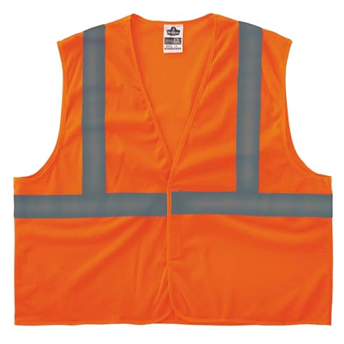 Image of Ergodyne GloWear Reflective Safety Vest, Yellow, Orange, Mesh, Adults, Unisex, Hi-Visibility Safety Vest, Vest
