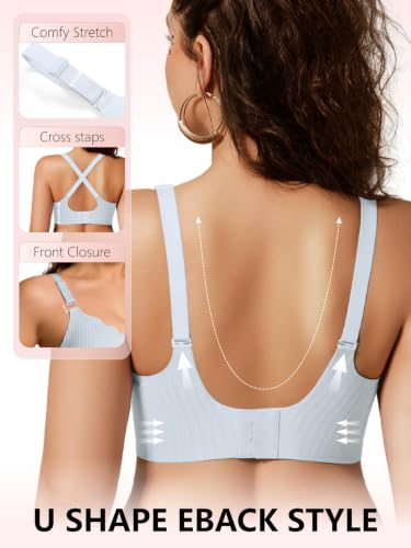 Image of COCOMARTS Jelly Bras for Women No Underwire Scalloped Push Up Wireless Bralettes Seamless Soft Comfort Everyday Tshirt Bra