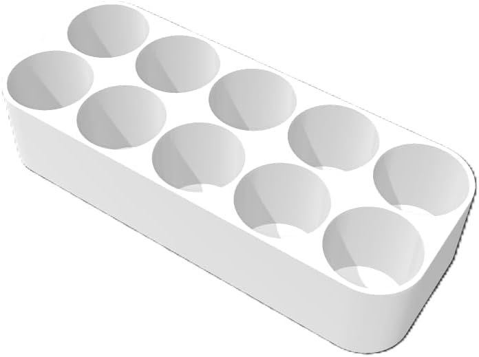 Znet3D Slimline Organizer – 10 Bottle Tray Holder, Space‑Saving Grid Storage for Daily Routines, Made in USA (Silver)