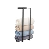 CADANI Bathroom Towel Rack, Metal Towel Holder for Bath Wall Mounted, Bathroom Organization, Black