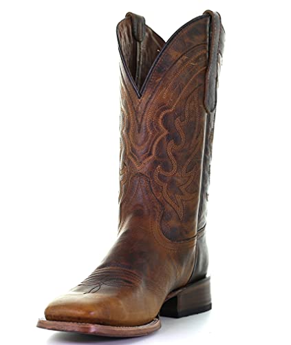 Image of Corral Mens Brown Embroidery Wide Square Toe Cowboy Boots L5733 (11, numeric 11)