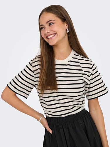 ART VVIES Onllivina S/S Stripe Tee JRS Noos, Cloud Dancer, S – vue 3