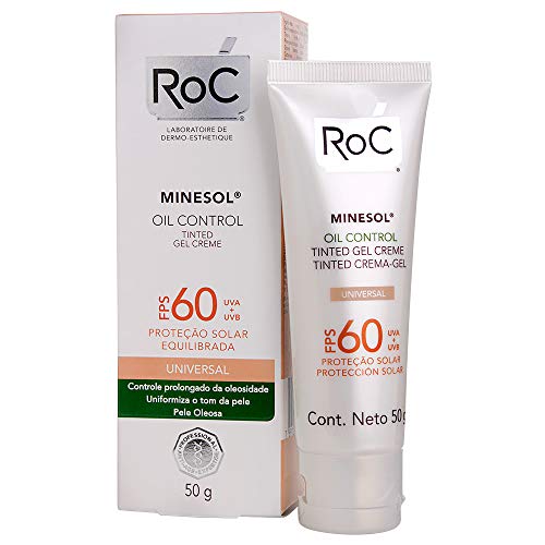 Protetor Solar Oil Control FPS 60 Tinted gel Cor Universal , RoC, 50g