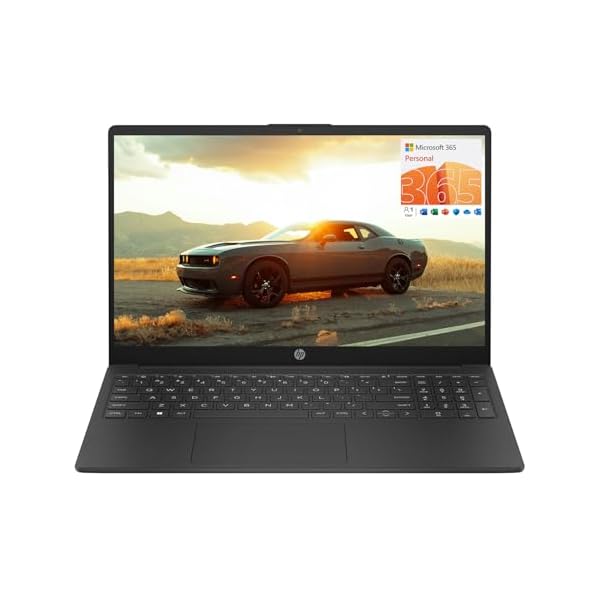 HP 15.6″ Portable Laptop (Include 1 Year Microsoft 365), HD Display, Intel Quad-Core N200 Processor, 16GB RAM, 128GB Storage, Wi-Fi 6, Webcam, HDMI, Numeric Keypad, Windows 11 Home, Black
