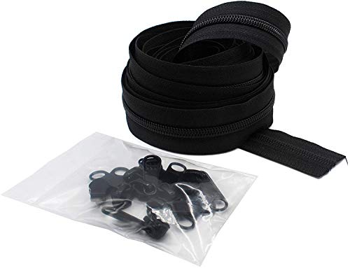 Fermeture éclair maille spirale YKK noire fluide avec curseurs libres