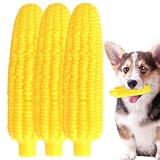 Maiskolben-Hundespielzeug, Hundezahnreinigungs-Maisspielzeug - Welpen-Zahnbürste, saubere Zähne, Kauspielzeug - Bissfest, 3-teiliges Set, Zahnknirschspielzeug für kleine/mittelgroße Hunde