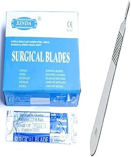 Tufail 100 Scalpel Blades #21 and Includes One Handle #4