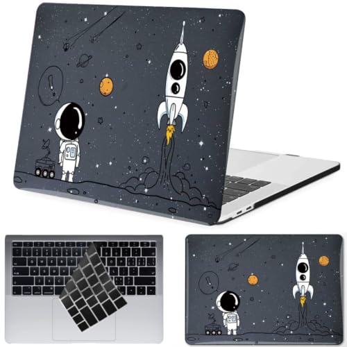 Coque MacBook Pro 16 M1-M5 rigide avec couvre-clavier motif astronaute