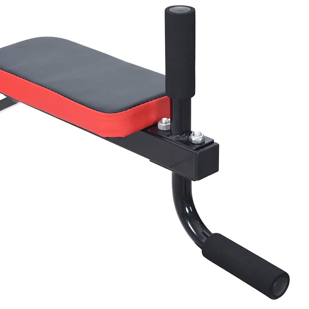 VidaXL Stazione per dips Nero e Rosso 72,5 x 70 x 31 cm, Palestra a Casa, Torre di Forza Moderna, Stazione d'Esercizio Compatta, Attrezzo Fitness Indoor per Calisthenics