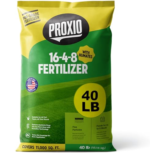 Fertilizer - 16-4-8 Lawn Fertilizer for Grass, 11,000 sq ft, Works with Most spreaders Suitable for All Turf Types (40lb)