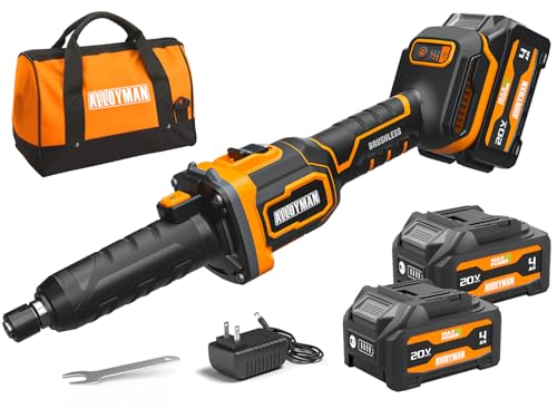 Alloyman 20V Brushless Cordless Die Grinder Kit, 1/4" Collet