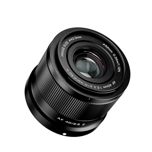 Camera Lens, Lente Vlog de Retrato de Enfoque automático de fotograma Completo F2.5 de 40 mm, Compatible con Nikon Z Sony E Mount ZFC Z6 A7CR(E-Mount(FE))