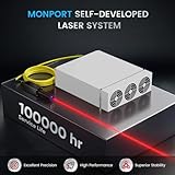 Monport 60W GPRO Fiber Laser Engraver with Rotary&LighBurn, MOPA Laser Color Marking Machine with 175x175mm Lens Red Dot Guide Precision Focus Safety Laser Cutter Engraver for Gold Jewelry Metal - Image 8