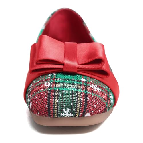 Image of ChaiRong Zhou Women Square Toe Ballets Flats Comfort Slip On Walking Shoes for Driving