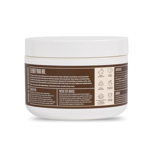 Image of Overtone Semi Permanent Hair Color Conditioner, Chocolate Brown, 8 oz, Nourishing, Damage-Free, Color Depositing Mask for All Hair Types with Shea Butter & Coconut Oil, Vegan & Cruelty-Free