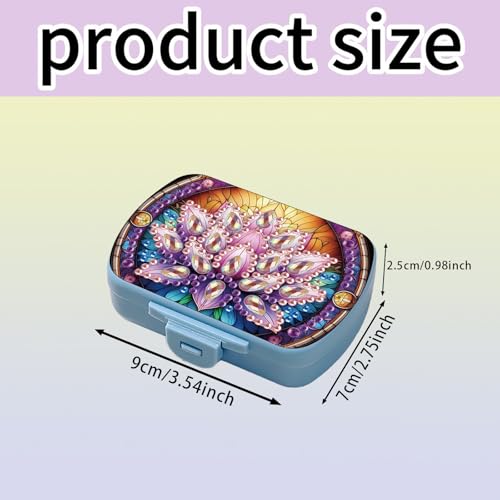 Image of ARTopet Diamond Art Painting Mini Storage Box with 6-Grid Creative Design Compact Portable Small Case for Purse Travel Daily (Flower)