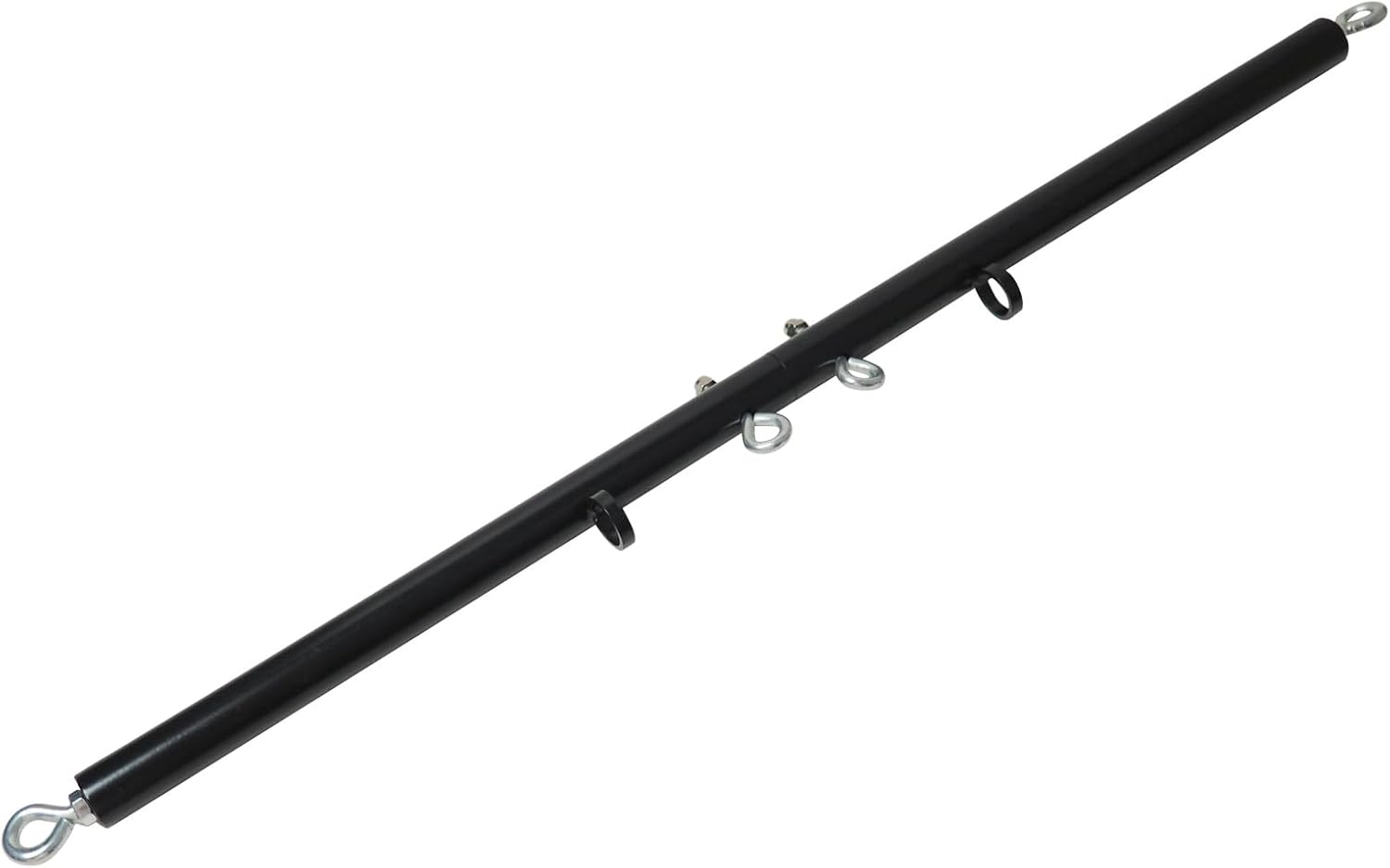 Spreader Bar Silver/Black Adjustable Exercise Stainless Steel Bar, Yoga Training Fitness Gear, Workout Bar,Sports Gym Kit