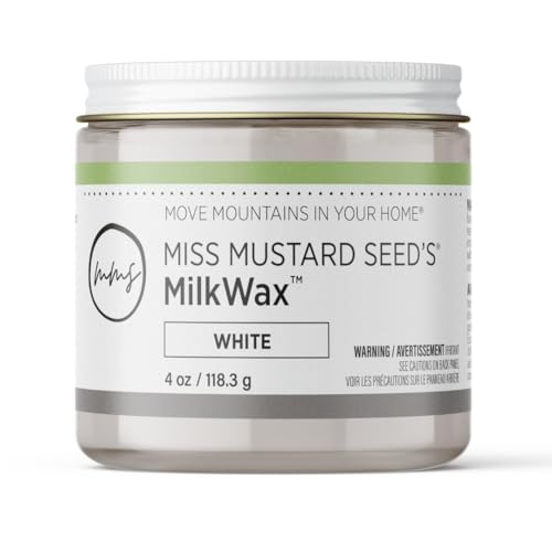 Miss Mustard Seed's MilkWax - Wax for Furniture, Wood, Cabinets, and Walls, Premium Quality, Low Odor (White, 4 oz)