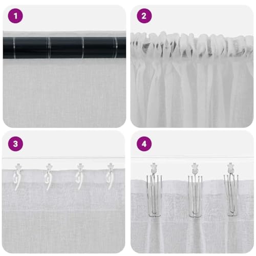 Rideau en voile thermique gris clair isolant pour l'intimité - 7