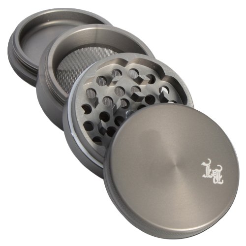 Alluminio grindercnc Grinder Nero Foglia, 4 pz, non abrasiva ø56 mm H35 mm, Setaccio