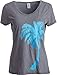 Ann Arbor T-shirt Co. Palm Tree Art | Cute Tropical Desert Print, Cali Florida Women's V-Neck T-Shirt-(Vneck,L)