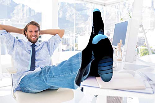 Physix Gear Compression Socks for Men & Women 20-30 mmhg, Best Graduated Athletic Fit for Running Nurses Shin Splints Flight Travel & Maternity Pregnancy - Boost Stamina Circulation & Recovery BLU XXL