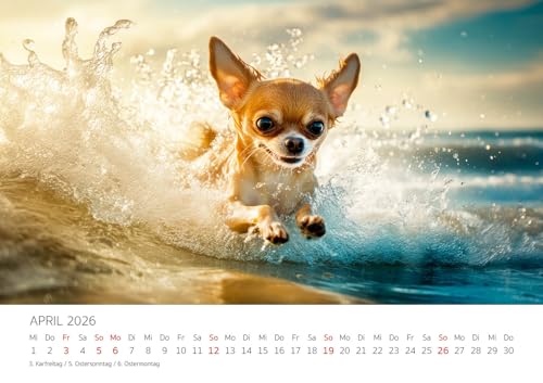 Edition Seidel Premium Kalender Wau Ein Jahr Mit Chihuahua 2026 Format DIN A3 Wandkalender Tiere Welpe Rüde Hündin Haustier Mode Lifestyle Zuhause Melanie Viola