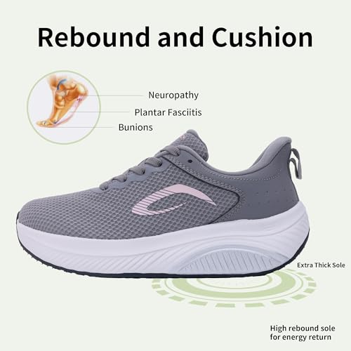 Image of Wide Toe Box Shoes Women Arch Support Walking Shoes for Plantar Fasciitis Wide Width Orthotic Tennis Sneakers